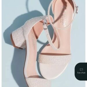 David's Bridal Sparkling White Heels